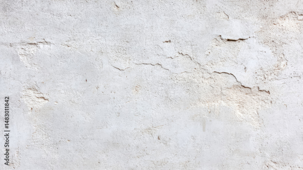 Fototapeta premium Grungy white wall plaster, old surface for backdrop or overlay