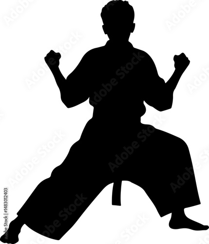 Martial Arts Stance Silhouette