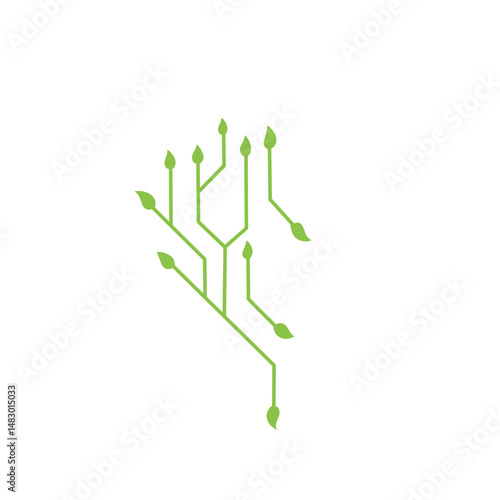 green technology with leaf