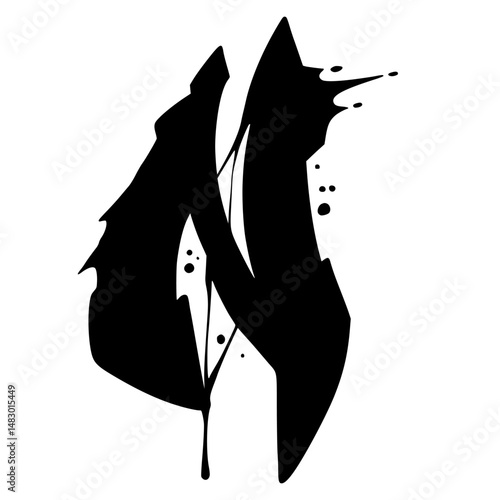 N Graffiti Typography Letter Fill Scratch