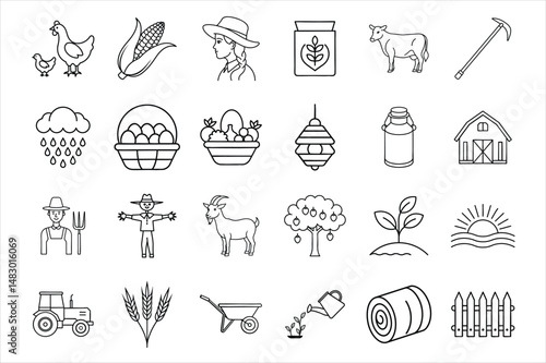 Farm and Agriculture Icons Set