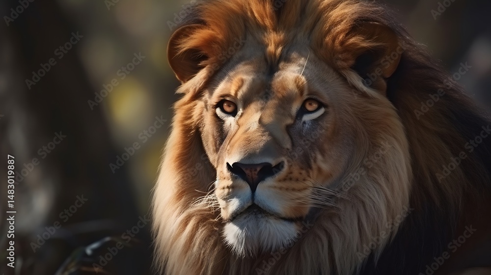 Fototapeta premium Lion portrait with majestic mane.