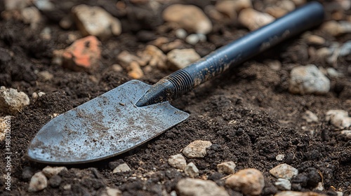 Wallpaper Mural Dirty hand trowel on soil. Torontodigital.ca