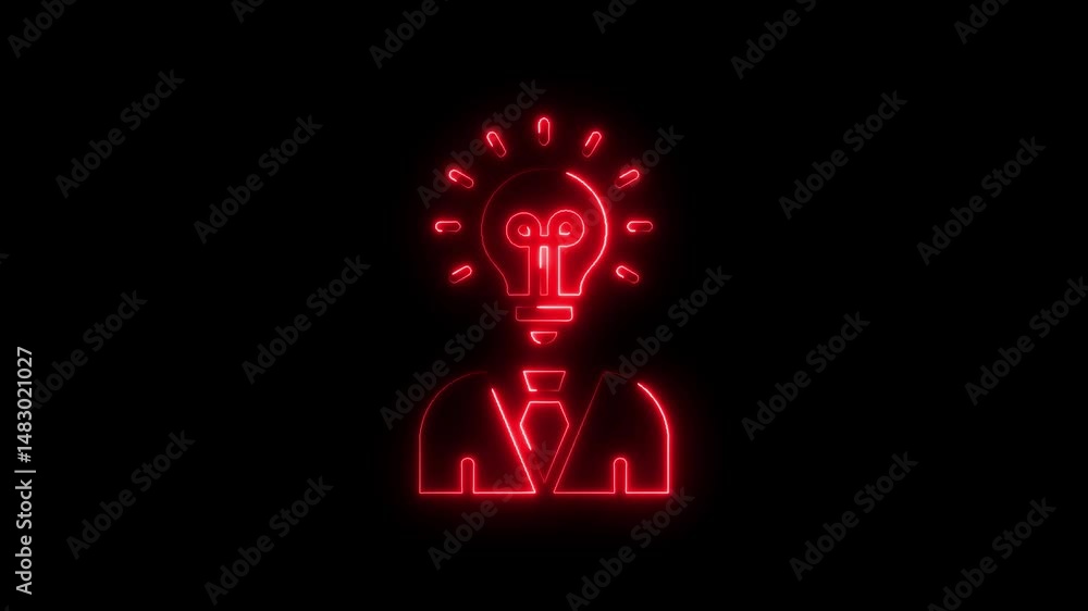 Glowing neon concept of a bright idea brainstorming innovation and creativity Glowing neon concept of a bright idea brainstorming innovation and creativity