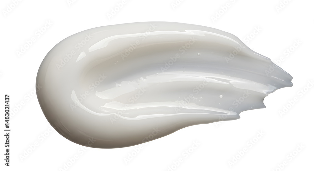Swirled White Cream Texture On White Background Showing Glossy Surface and Light Reflections Swirled White Cream Texture On White Background Showing Glossy Surface and Light Reflections