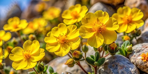 Ben Fhada Rockrose, Helianthemum, Yellow Wildflowers, Close-Up, Nature Photography
