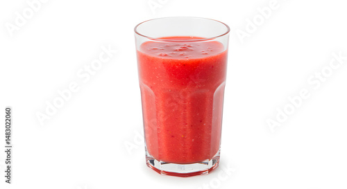 Wallpaper Mural Tall Glass Of Red Strawberry Smoothie Isolated On White Background Torontodigital.ca