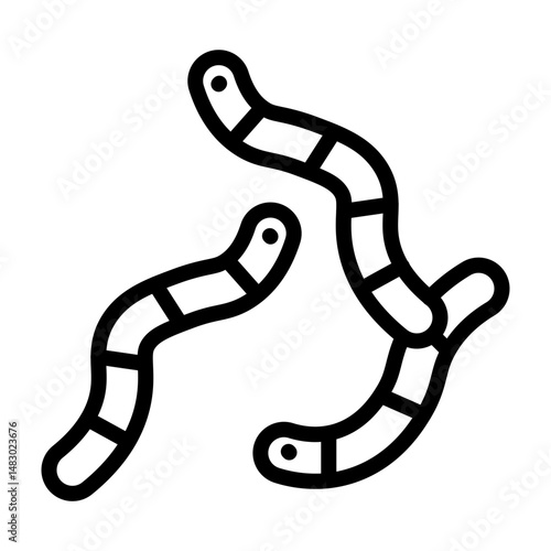 Worms Vector Line Icon Design