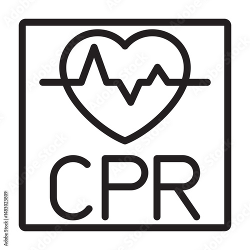 CRP (Cardiopulmonary Resuscitation) Vector Line Icon Design
