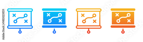 Strategy icon sheet multiple style collection