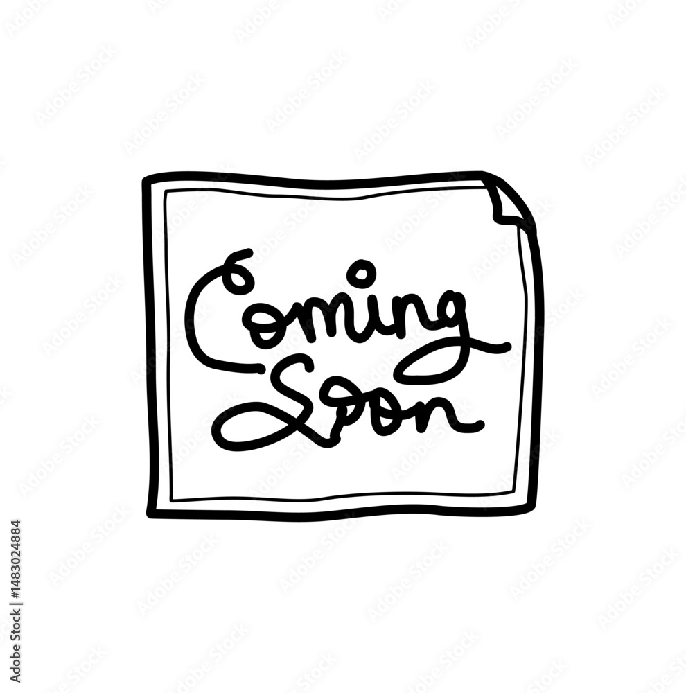 Hand-Drawn Coming Soon Text with Fun and Artistic Design Hand-Drawn Coming Soon Text with Fun and Artistic Design