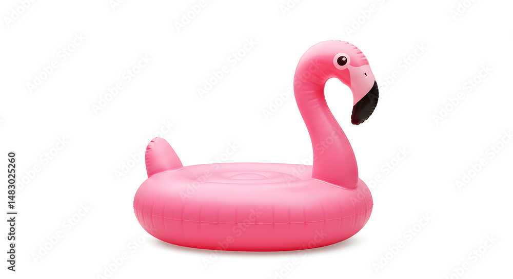 Pink Flamingo Inflatable Float Isolated On White Background For Summer Vacation Theme Pink Flamingo Inflatable Float Isolated On White Background For Summer Vacation Theme