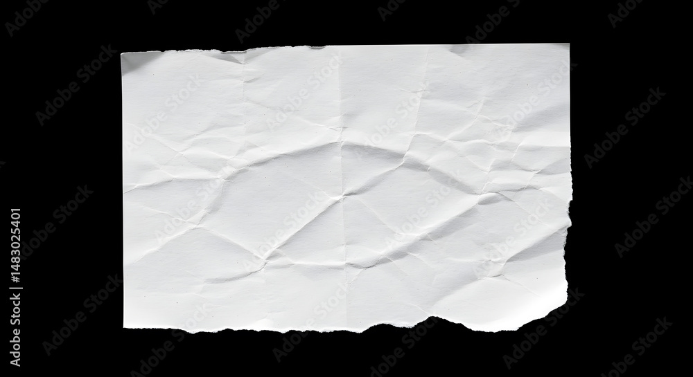 custom made wallpaper toronto digitalTextured White Paper Fragment With Folded Creases And Torn Edges Against Black Background