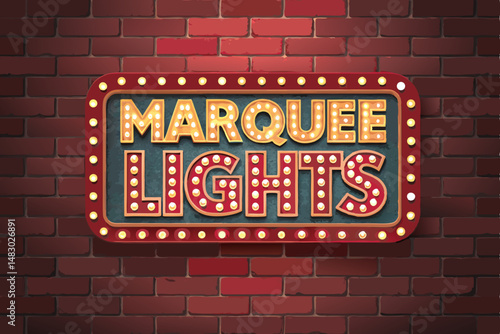 Design a retro-style vector signage with bold marquee lights, showcasing a "1" prominently.  Include vibrant colors and a vintage feel.