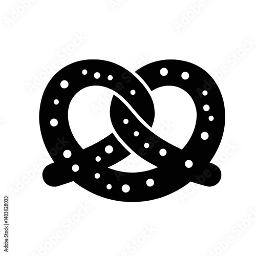 black pretzel logo icon on isolated transparent background	