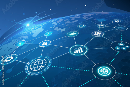 Abstract network background depicting a vibrant startup ecosystem with glowing connections, nodes, and data streams. Ideal for tech presentations or website banners.