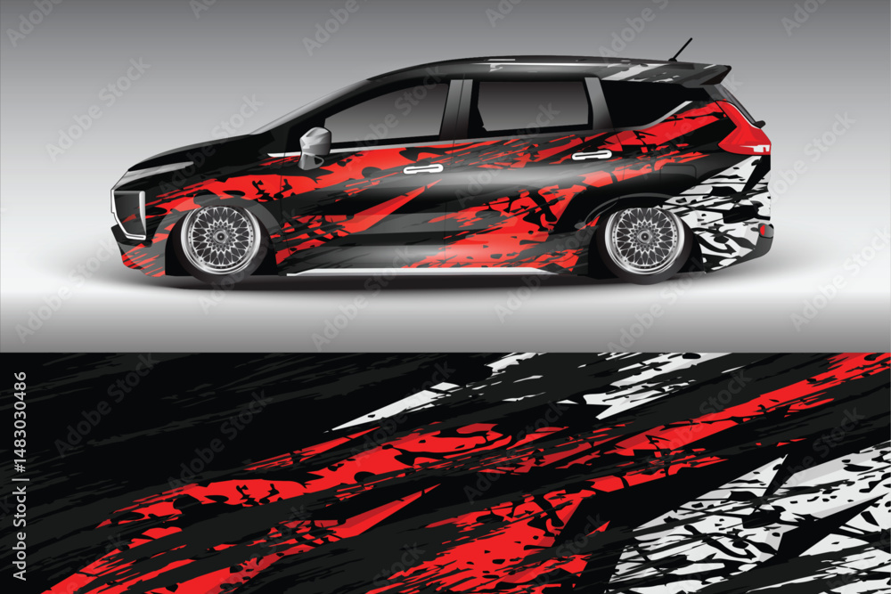 Stylish modified car with dynamic paint design showcased Stylish modified car with dynamic paint design showcased