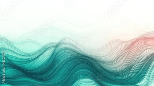 Abstract waves created from lines with multiple color variations