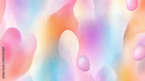 Soft flowing abstract shapes with delicate line textures and colors