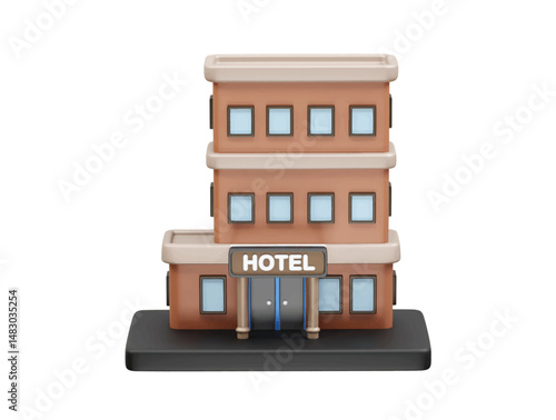 Hotel icon 3d illustration render