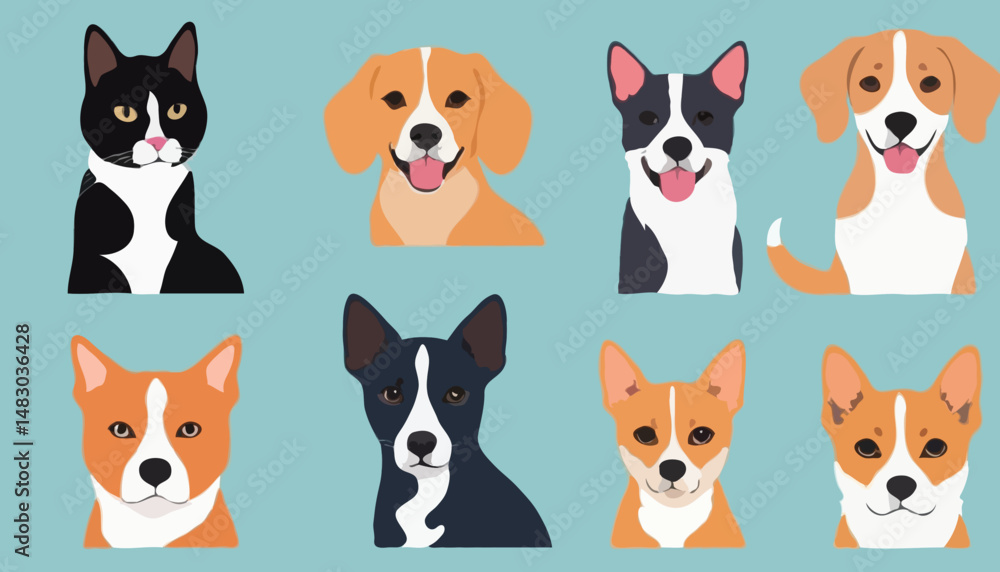 Charming Pet Portraits in Vector Graphics dog Charming Pet Portraits in Vector Graphics dog