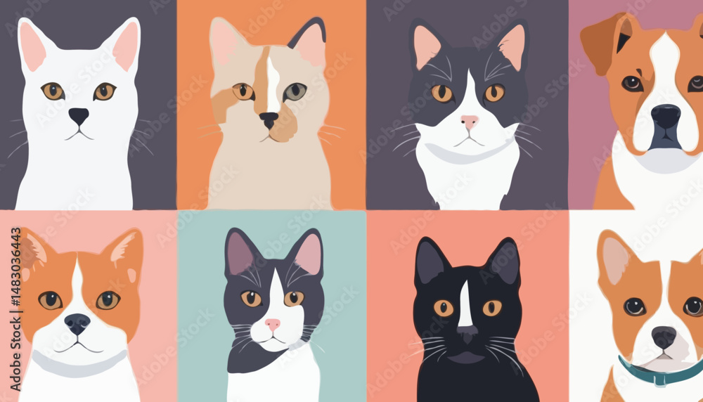 Charming Pet Portraits in Vector Graphics dog Charming Pet Portraits in Vector Graphics dog