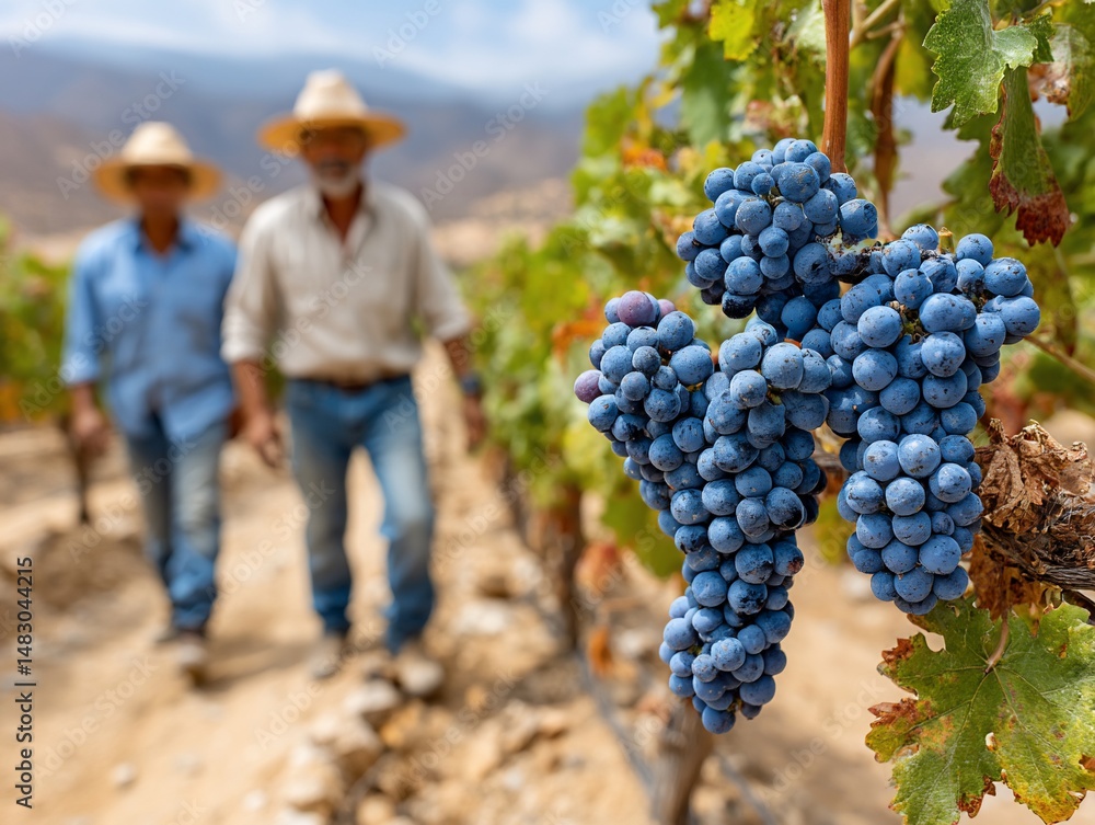 Obraz premium Vineyards bounty Grapes farmers and Chilean terroir