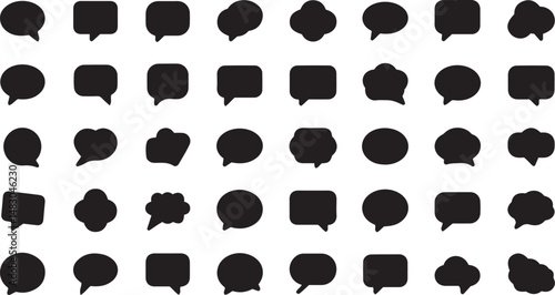 Diverse Set of Cloud Speech Bubble Icons for Enhancing Conversational Interfaces