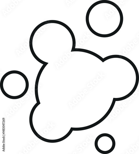 Bubble and Foam Outline Icon for Graphic and Web Design, Apps, Adverts, Various Cards