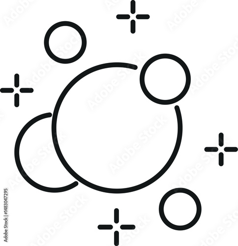 Bubble and Foam Outline Line Icon for Graphic and Web Design, Apps, Adverts, Various Cards