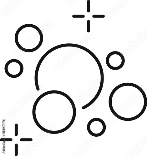 Bubble and Foam Outline Linear Sign for Graphic and Web Design, Apps, Adverts, Various Cards