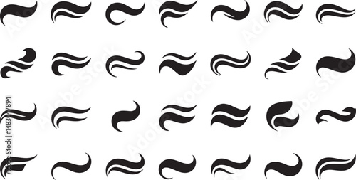 Elegant Swoosh and Swash Tail Vector Illustrations Perfect for Enhancing Typography and Logo Designs