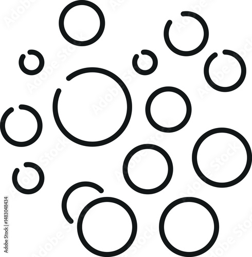 Bubble and Foam Minimalistic Outline Icon for Web and Graphic Design, Apps, Banners, Social Network and Cards
