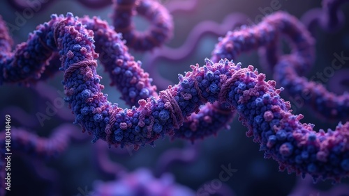 Microscopic purple DNA