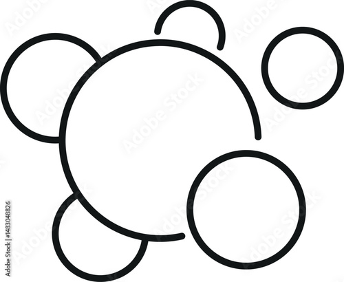 Bubble and Foam Minimalistic Thin Line Icon for Web and Graphic Design, Apps, Banners, Social Network and Cards