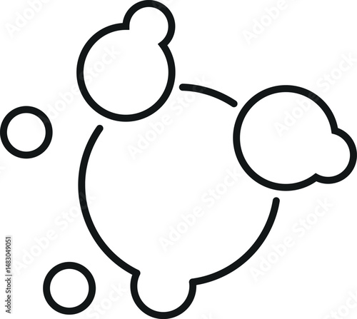 Bubble and Foam Minimalistic Thin Outline Icon for Web and Graphic Design, Apps, Banners, Social Network and Cards