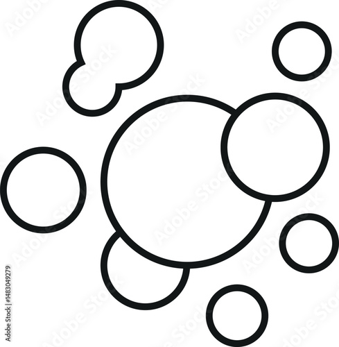Bubble and Foam Minimalistic Symbol for Web and Graphic Design, Apps, Banners, Social Network and Cards