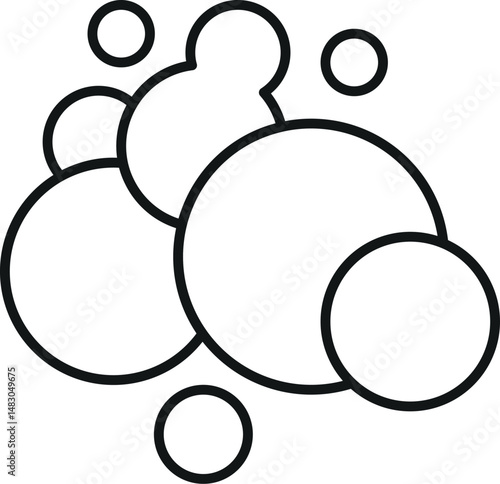 Bubble and Foam Thin Icon for Web Sites, Books, Cards, Apps