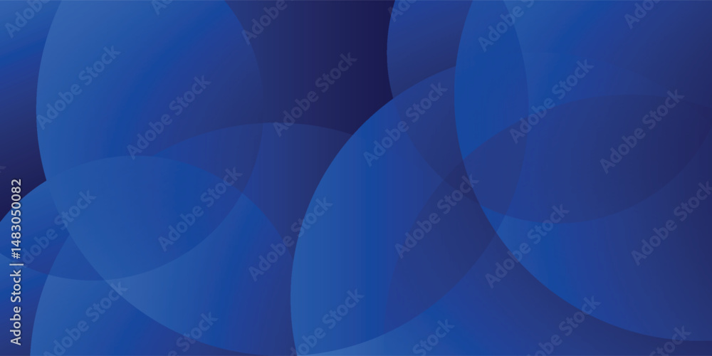 Obraz premium Abstract blue geometric background. Dynamic shapes circle vector illustration