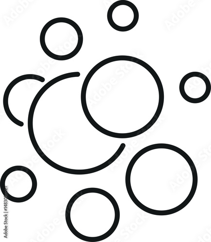 Bubble and Foam Thin Line Icon for Web Sites, Books, Cards, Apps