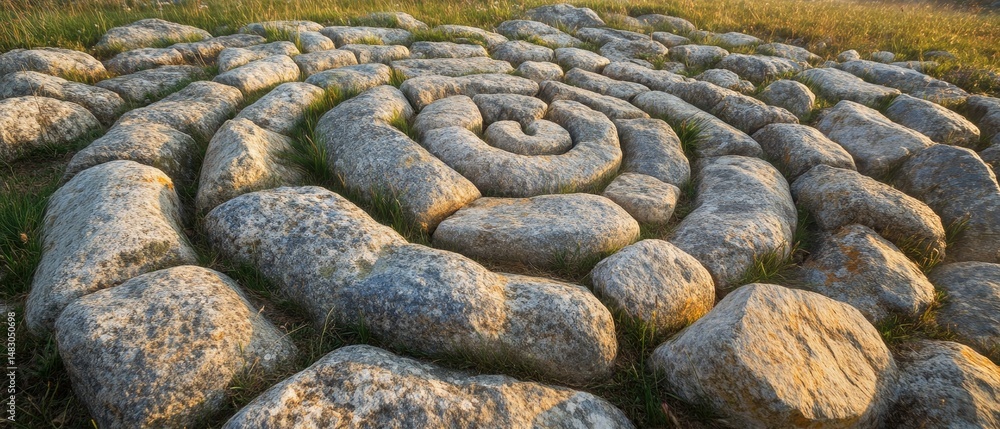 custom made wallpaper toronto digitalA large rock circle with grass growing in between the rocks