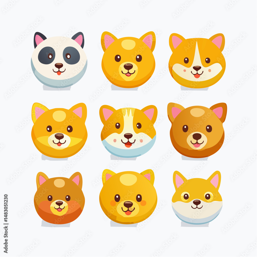 Sweet Pet Emoticons Collection in Vector Sweet Pet Emoticons Collection in Vector