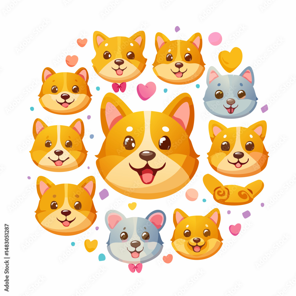 Sweet Pet Emoticons Collection in Vector Sweet Pet Emoticons Collection in Vector