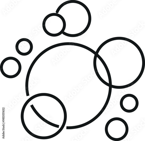 Thin Icon of Bubble and Foam for Graphics, Concept, Apps