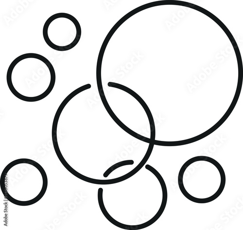 Bubble and Foam Outline Icon for Graphics, Designs, Books, Adverts, Apps