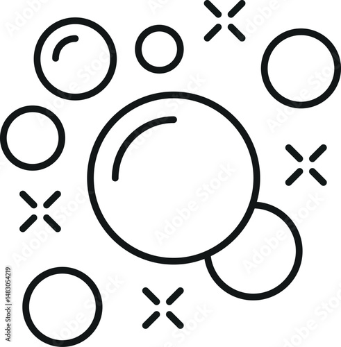 Bubble and Foam Simple Line Icon for Graphics, Designs, Books, Adverts, Apps
