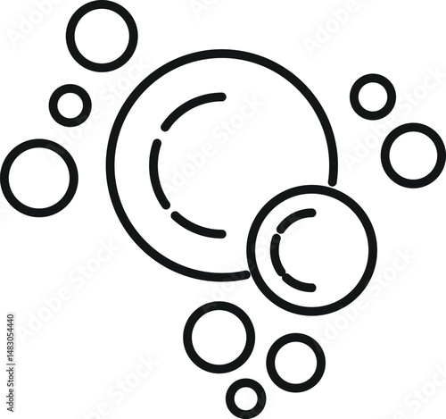 Bubble and Foam Isolated Line Icon for Graphics, Designs, Books, Adverts, Apps
