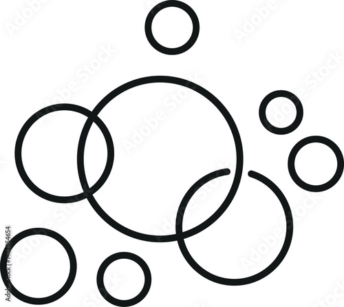 Bubble and Foam Isolated Line Icon for Graphic Design, Web Sites, Cards, Books, Articles