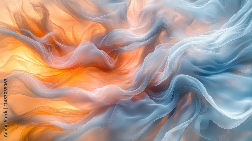 Obraz premium Soft pastel gradients in lavender, mint, and peach create a calm, harmonious abstract scene.