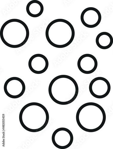 Bubble and Foam Linear Symbol for Graphic Design, Web Sites, Cards, Books, Articles